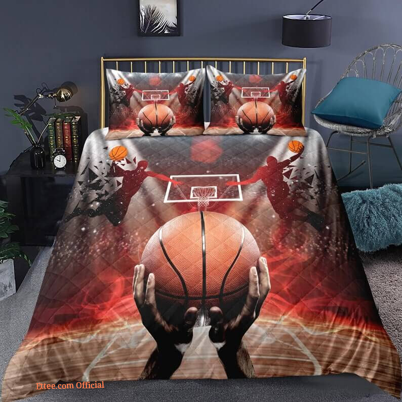 Basketball Sports Comforter Set - Kids, Teens, Adults - Room Decor Bedding Quilt - Ideal Basketball Fan Gift