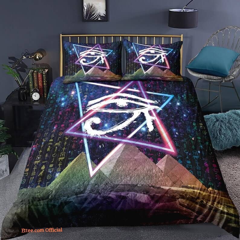 Egyptian Script 3pcs Comforter set Ancient Egypt Pyramids Cozy Bedding set Quilt For Kids Bedroom