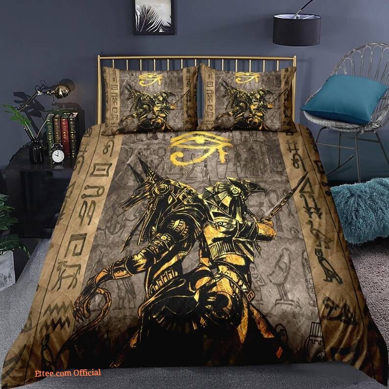 Egyptian Script 3pcs Comforter set Ancient Egypt Cozy Bedding set Quilt For Kids Bedroom2