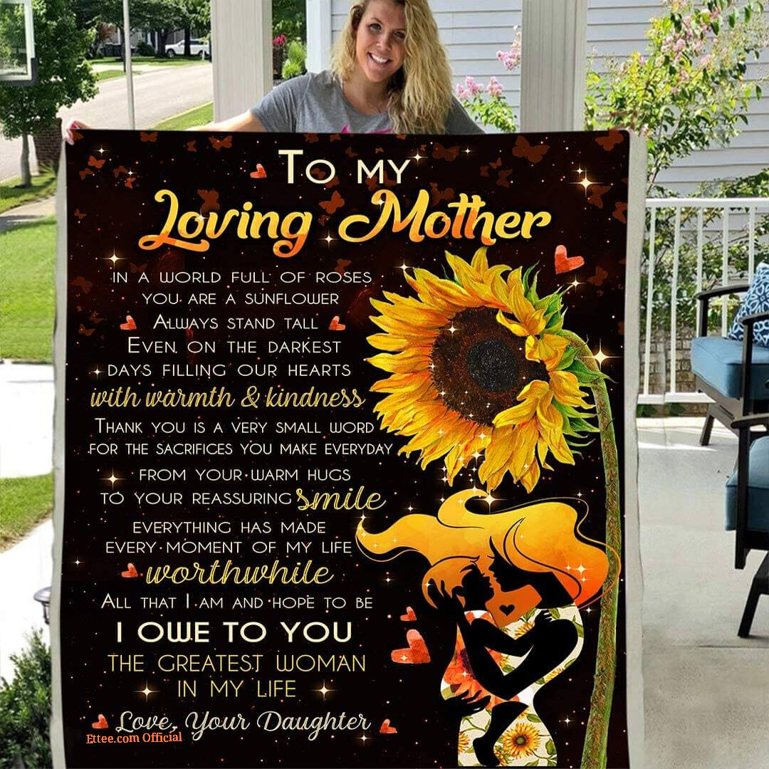 To My Mom Rose Throw Fleece Blanket Gift From Daughter Christmas Birthday Blanket To My Mom Rose Throw Fleece Blanket Gift From Daughter Christmas Birthday Blanket - Ettee - Birthday