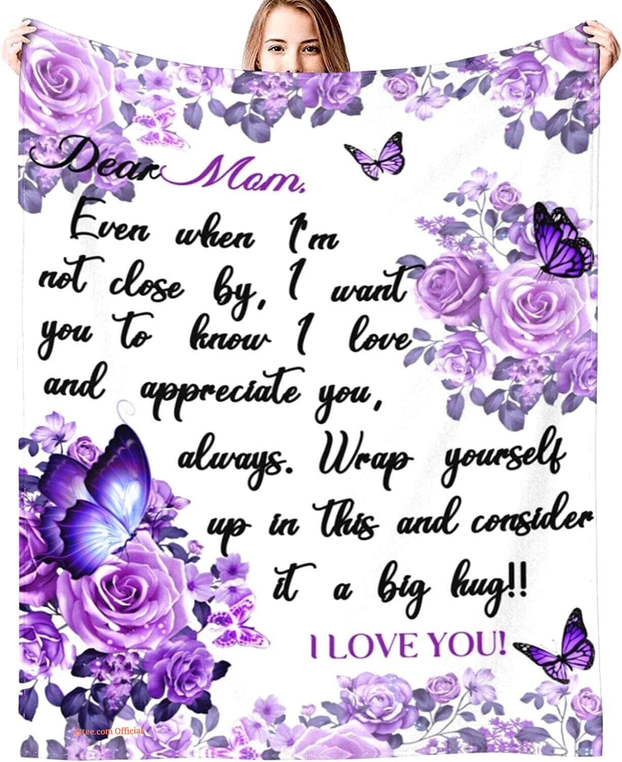 To My Mom Rose Throw Fleece Blanket Gift From Daughter Christmas Birthday Blanket To My Mom Rose Throw Fleece Blanket Gift From Daughter Christmas Birthday Blanket - Ettee - Birthday