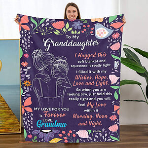My Granddaughter Gifts from Grandma.Granddaughter Blanket - Super King - Ettee