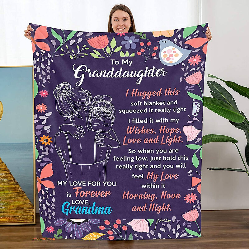 My Granddaughter Gifts from Grandma.Granddaughter Blanket - Super King - Ettee