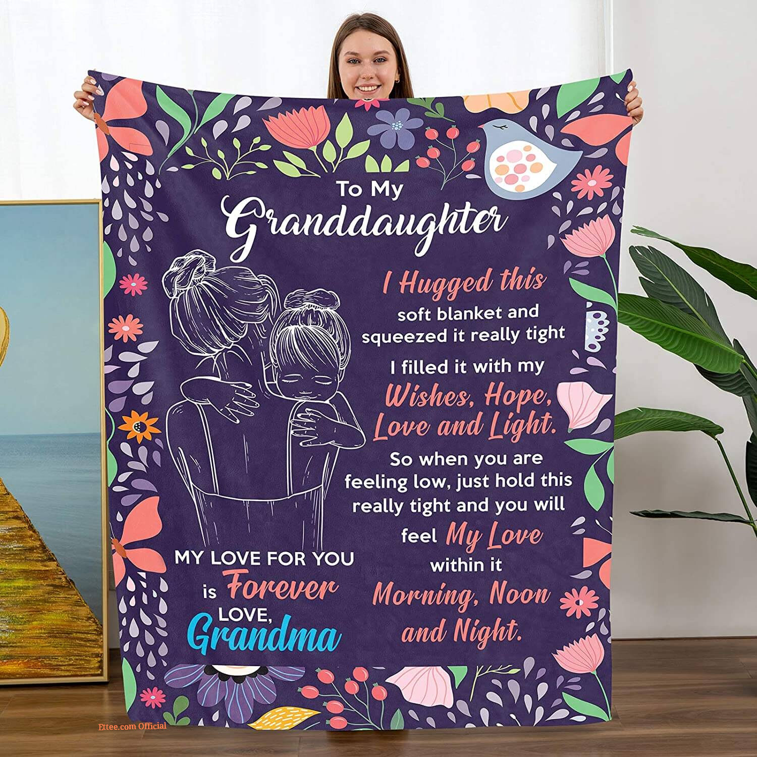 To My Mom Rose Throw Fleece Blanket Gift From Daughter Christmas Birthday Blanket - Ettee - Birthday