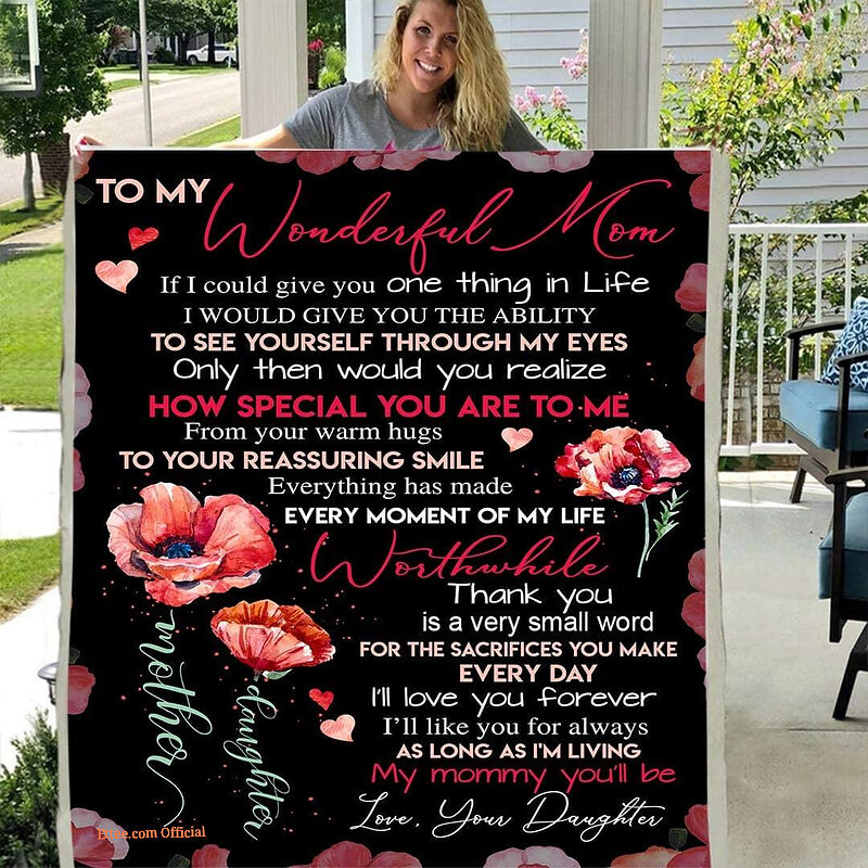 My Wonderful MOM How Special You are to ME 3D Pattern Custom Fleece Photo Blanket - Super King - Ettee
