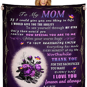 Blanket to Mom from Daughter.Blanket Soft Mom Blanket - Super King - Ettee