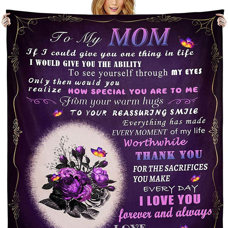 Blanket to Mom from Daughter.Blanket Soft Mom Blanket - Super King - Ettee