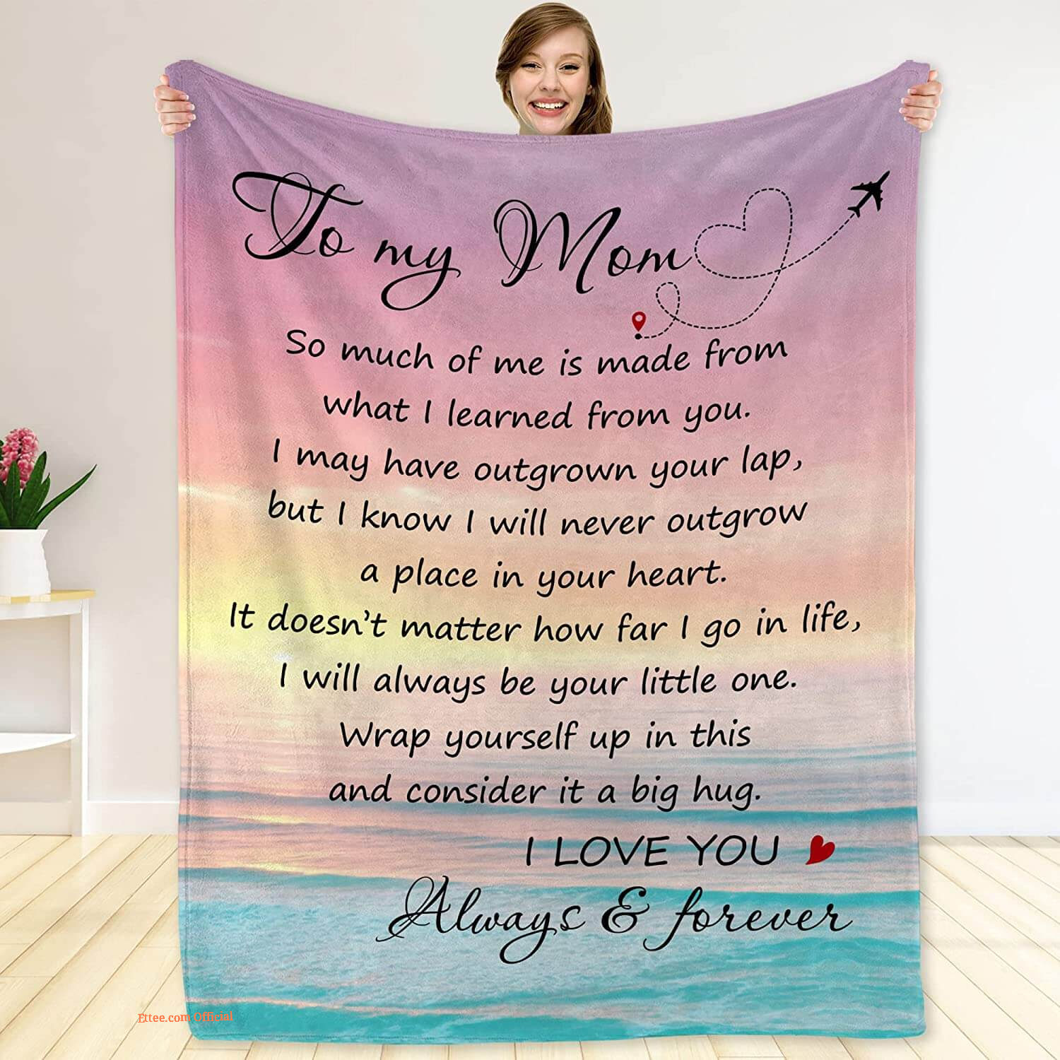 To My Mom Rose Throw Fleece Blanket Gift From Daughter Christmas Birthday Blanket - Ettee - Birthday