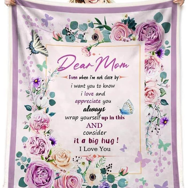Christmas Birthday Romantic Gifts for Mom Blanket - Perfect Gift for Mom on Mother's Day or Valentine's Day - Super King - Ettee