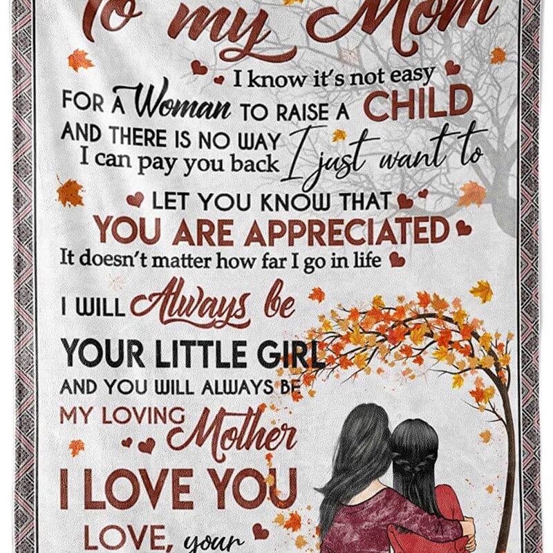 Gifts for Mom Throw Blanket.Autumn Tree Mom Gift from Daughter.Birthday Gifts.Valentines Day.Christmas.Cozy Blanket for Women - Super King - Ettee