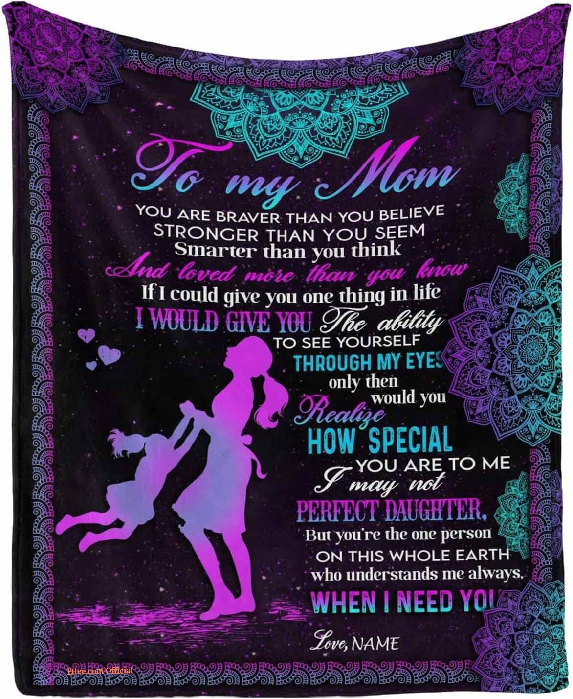 To My Mom Rose Throw Fleece Blanket Gift From Daughter Christmas Birthday Blanket To My Mom Rose Throw Fleece Blanket Gift From Daughter Christmas Birthday Blanket - Ettee - Birthday