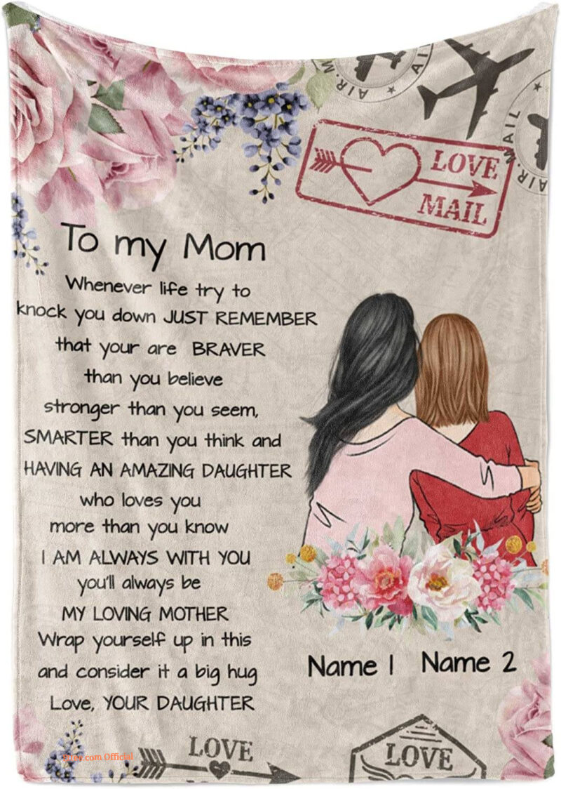 Mom Throw Blanket.Vintage Floral Mom Gift from Daughter