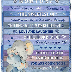 Mom to be Blanket Gift for New Mom.Pregnancy New Mom Gifts for Women.Elephant Mom Anniversary Throw Blankets - Super King - Ettee