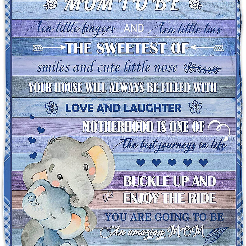 Mom to be Blanket Gift for New Mom.Pregnancy New Mom Gifts for Women.Elephant Mom Anniversary Throw Blankets - Super King - Ettee