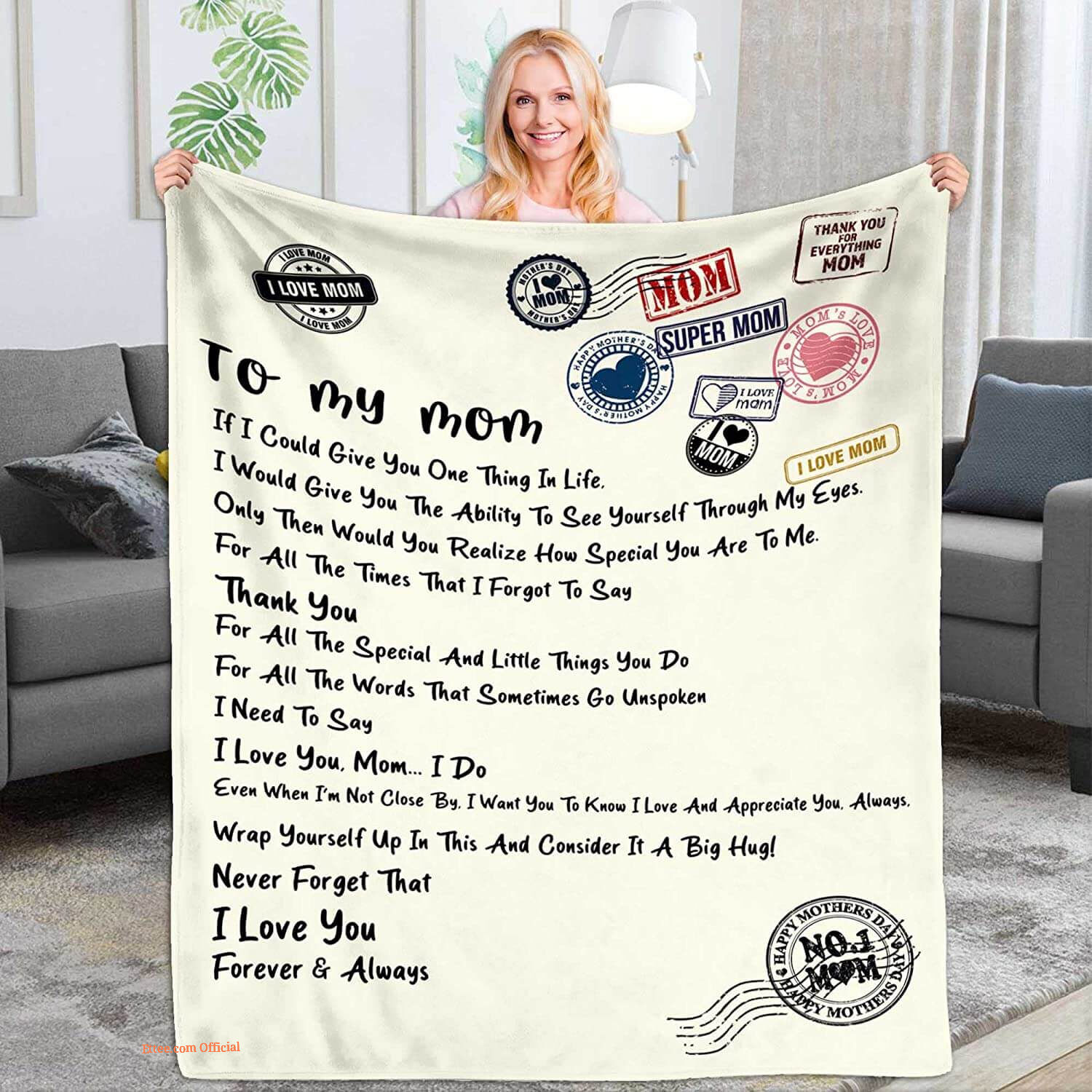 To My Mom Rose Throw Fleece Blanket Gift From Daughter Christmas Birthday Blanket To My Mom Rose Throw Fleece Blanket Gift From Daughter Christmas Birthday Blanket - Ettee - Birthday