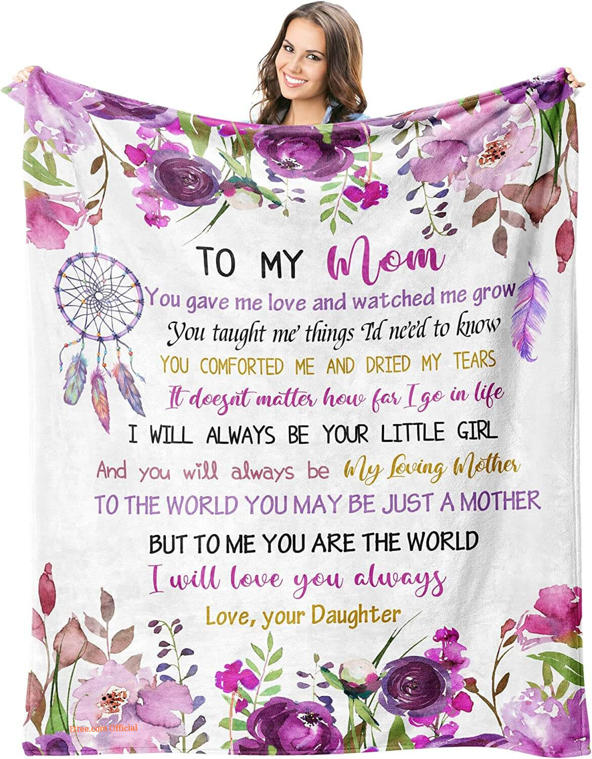 To My Mom Rose Throw Fleece Blanket Gift From Daughter Christmas Birthday Blanket To My Mom Rose Throw Fleece Blanket Gift From Daughter Christmas Birthday Blanket - Ettee - Birthday