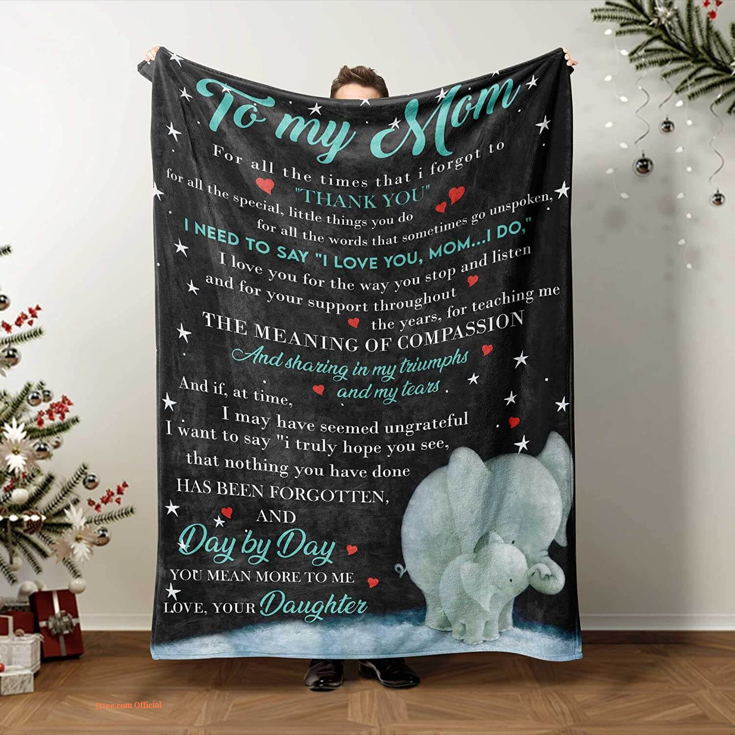 To My Mom Rose Throw Fleece Blanket Gift From Daughter Christmas Birthday Blanket - Ettee - Birthday