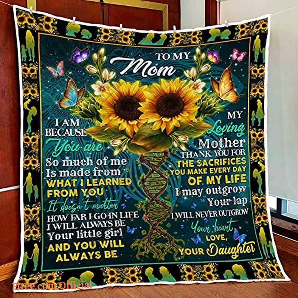 To My Mom Rose Throw Fleece Blanket Gift From Daughter Christmas Birthday Blanket To My Mom Rose Throw Fleece Blanket Gift From Daughter Christmas Birthday Blanket - Ettee - Birthday