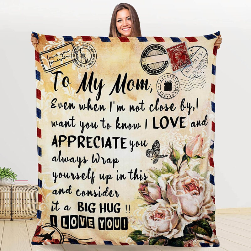 Wamnort Mom Blanket. Luxurious Super Soft Quilt Blanket. Best Mom Ever Gifts