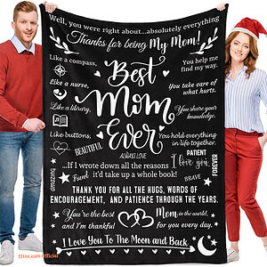 Gifts for Mom.Best Mom Ever Gifts.Mom Birthday Gifts from Daughter Son Quilt Blanket - Super King - Ettee
