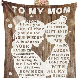 Throw Blanket Mom Gifts from Children Soft Love and Warm Birthday Gifts for Her Christmas Blanket - Super King - Ettee