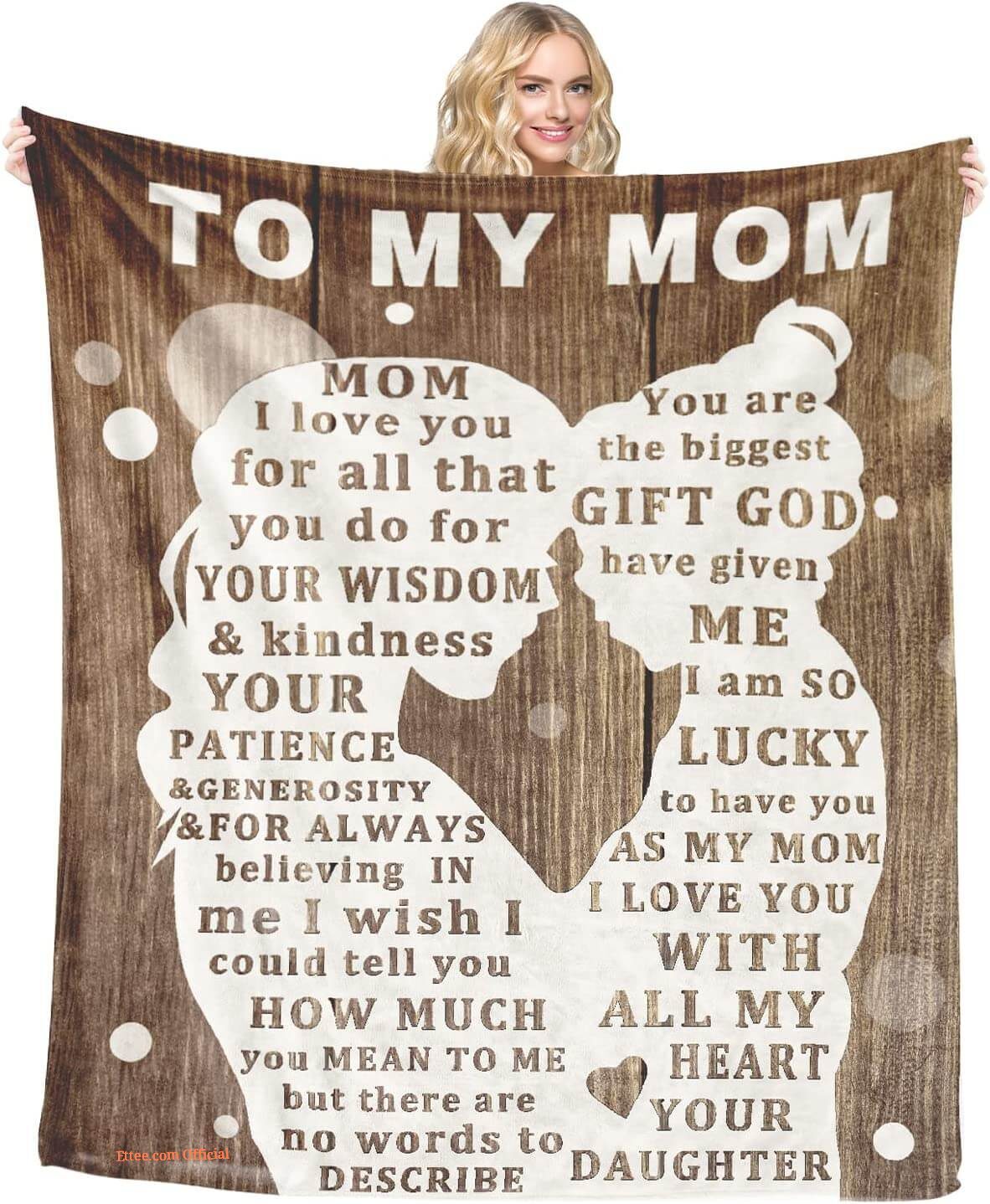 To My Mom Rose Throw Fleece Blanket Gift From Daughter Christmas Birthday Blanket - Ettee - Birthday