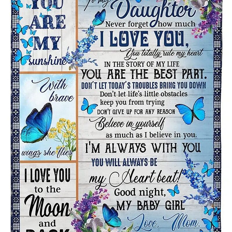 Quilt Blanket for Daughter from Mom. Luxurious Super Soft Quilt Blanket - Super King - Ettee