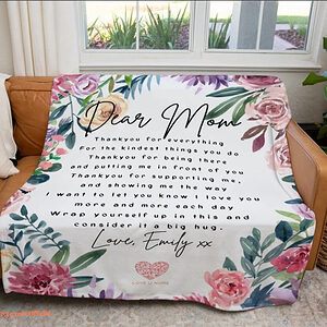 Blanket For Mom.Mother Daughter Quilt Blanket. Best Mom Ever Gifts - Super King - Ettee