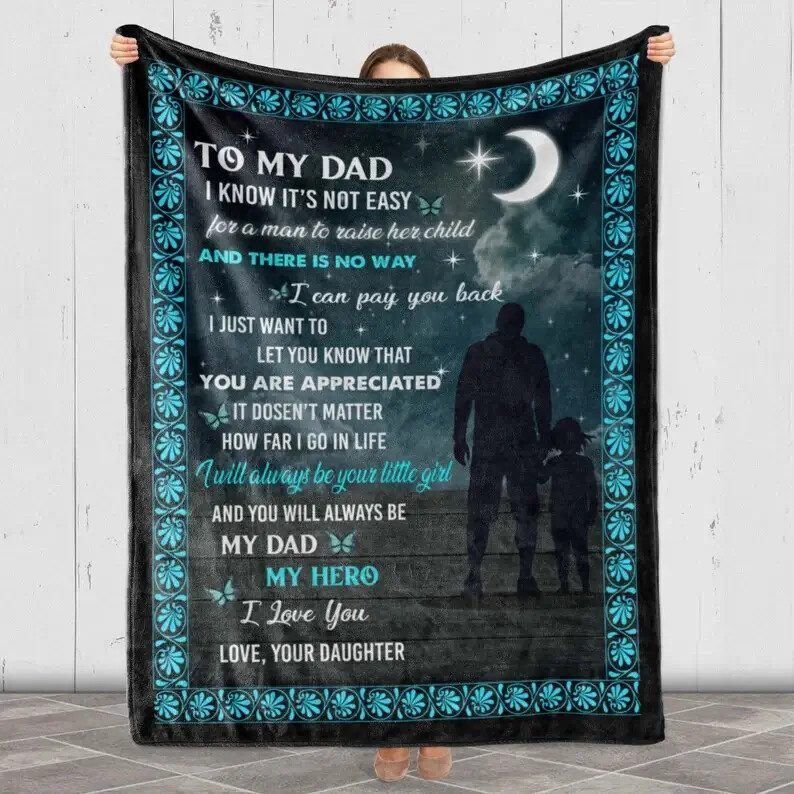 Father's Day Gift Quilt Blanket For Dad.Gift From Daughter To Dad