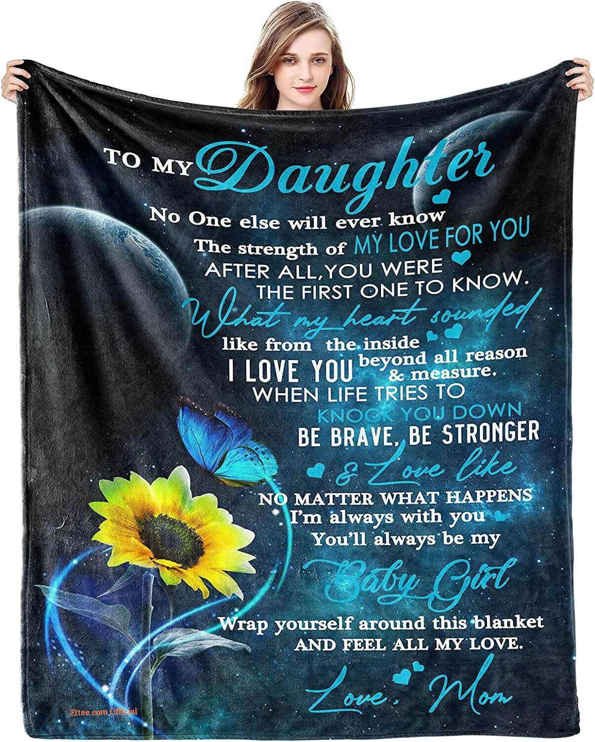 To My Mom Rose Throw Fleece Blanket Gift From Daughter Christmas Birthday Blanket To My Mom Rose Throw Fleece Blanket Gift From Daughter Christmas Birthday Blanket - Ettee - Birthday