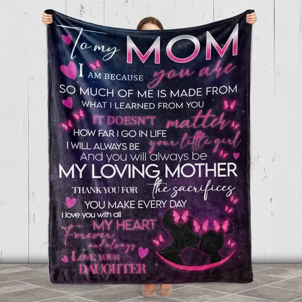 To My Mom Rose Throw Fleece Blanket Gift From Daughter Christmas Birthday Blanket To My Mom Rose Throw Fleece Blanket Gift From Daughter Christmas Birthday Blanket - Ettee - Birthday