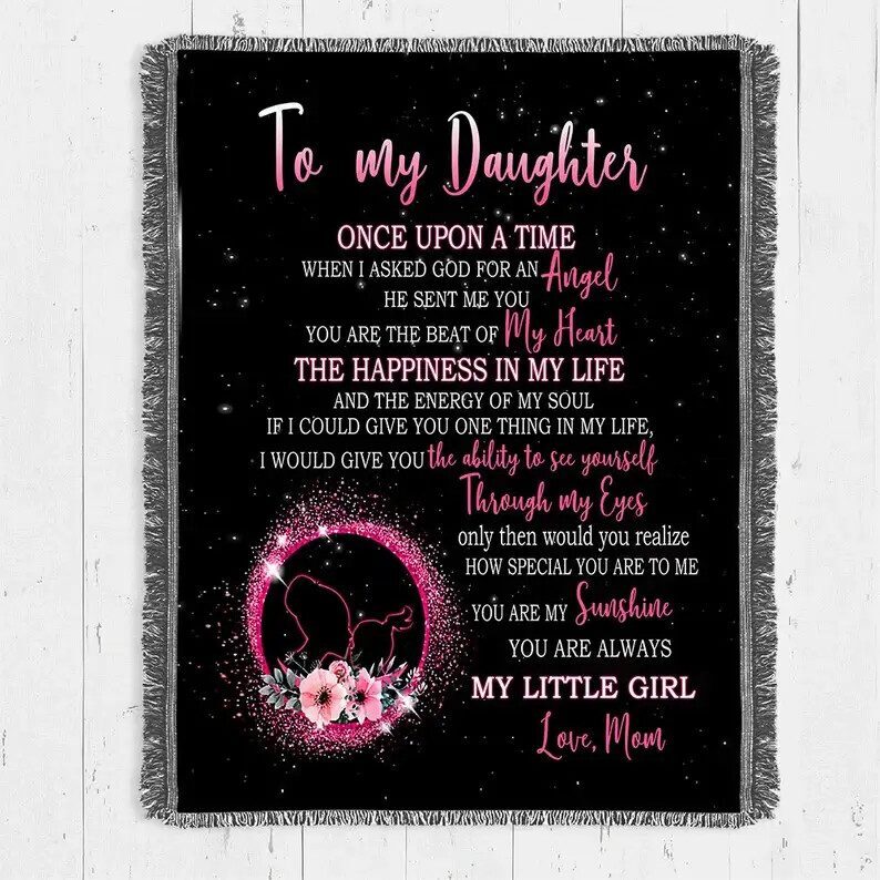 Blanket for Daughter from Mom.Custom Gift for Daughter.Custom Birthday Gift.Meaningful Gift.Gift for Her