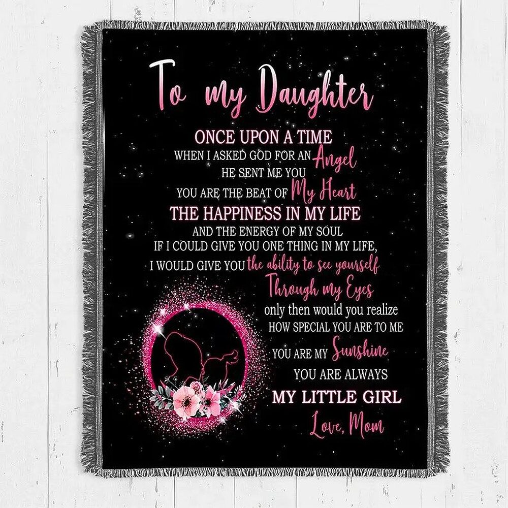 Blanket for Daughter from Mom.Custom Gift for Daughter.Custom Birthday Gift.Meaningful Gift.Gift for Her - Super King - Ettee