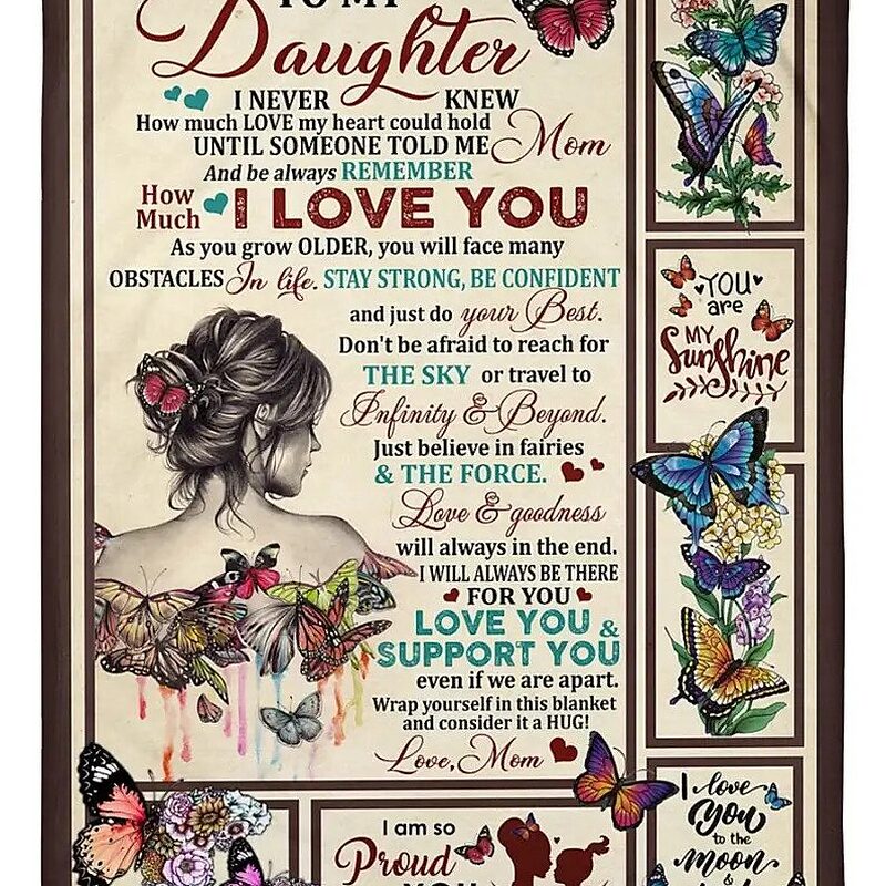 Heartwarming Daughter's Blanket - Meaningful Mom Gift - Super King - Ettee