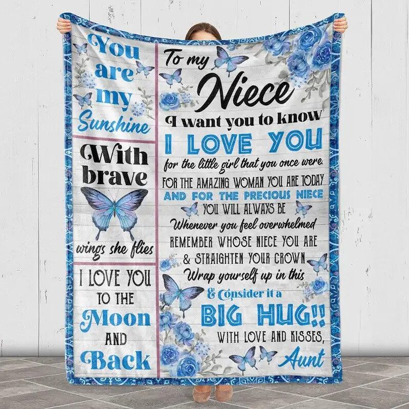 To My Niece Gift For Niece Gift For Her Niece Message Quilt Blanket Graduation Niece - Super King - Ettee