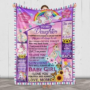 Unicorn Blanket To My Daughter I Love You Unicorn Quilt Blanket Unicorn Blanket For Daughter From Mom - Super King - Ettee