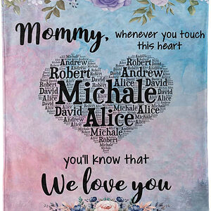 Mom and Kid Name Blanket Gift for Mother's Day.Mom's Birthday from Daughter - Super King - Ettee