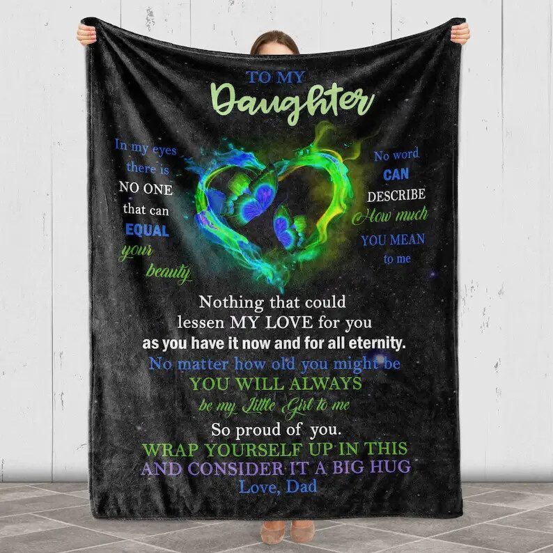 Quilt Blanket For Daughter From Dad.Gift For Daughter's Birthday