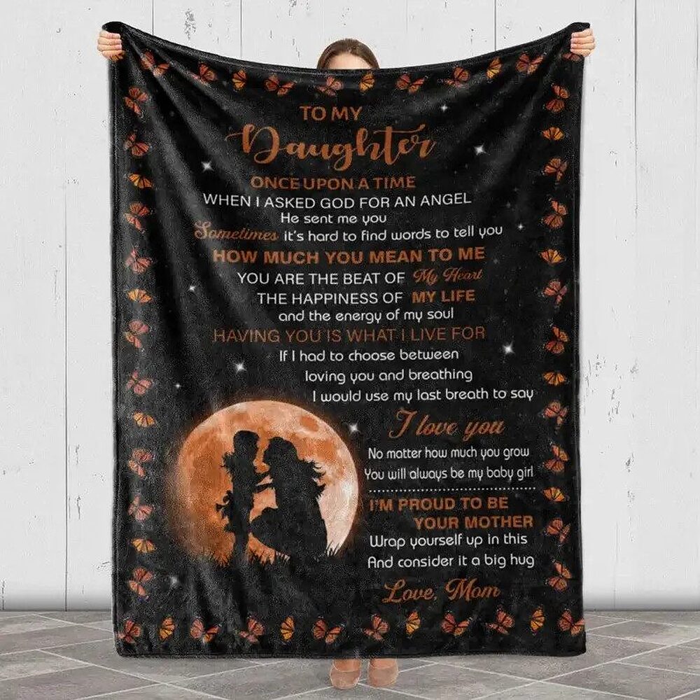 To My Mom Rose Throw Fleece Blanket Gift From Daughter Christmas Birthday Blanket To My Mom Rose Throw Fleece Blanket Gift From Daughter Christmas Birthday Blanket - Ettee - Birthday
