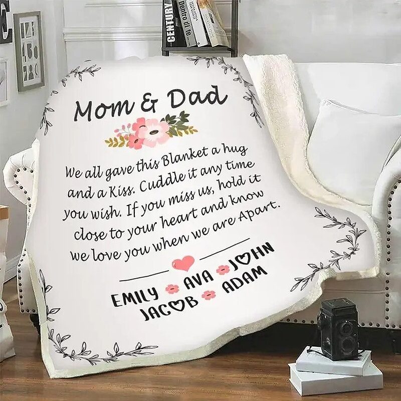 To My Mom And Dad Quilt Blanket.Mama Blanket.Dad Quilt Blanket.Gift For Anniversary - Super King - Ettee