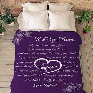 Mother's Day Quilt Blanket Gift For Mom Mama Nana.Gift For Mother's Day Birthday - Super King - Ettee