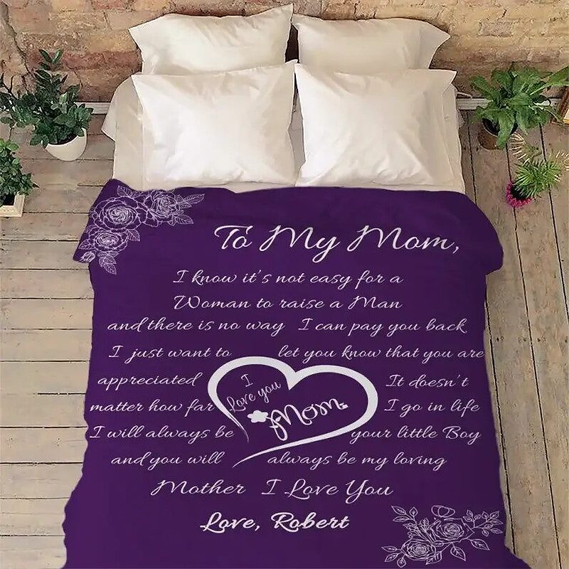 Mother's Day Quilt Blanket Gift For Mom Mama Nana.Gift For Mother's Day Birthday - Super King - Ettee