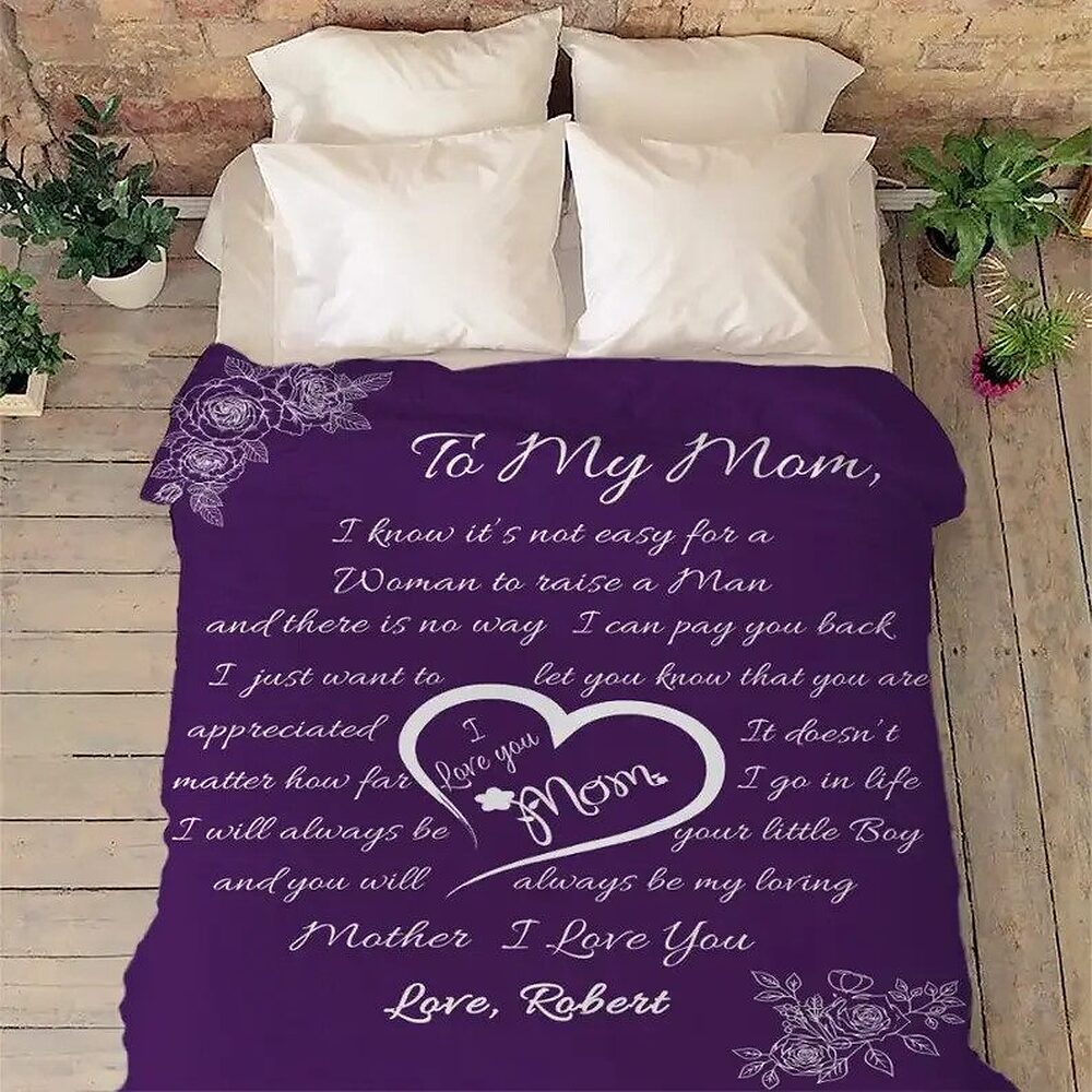 To My Mom Rose Throw Fleece Blanket Gift From Daughter Christmas Birthday Blanket To My Mom Rose Throw Fleece Blanket Gift From Daughter Christmas Birthday Blanket - Ettee - Birthday