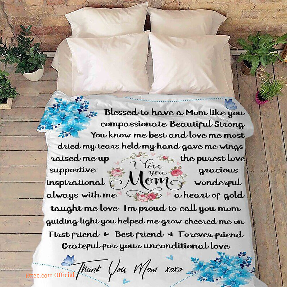 To My Mom Rose Throw Fleece Blanket Gift From Daughter Christmas Birthday Blanket - Ettee - Birthday