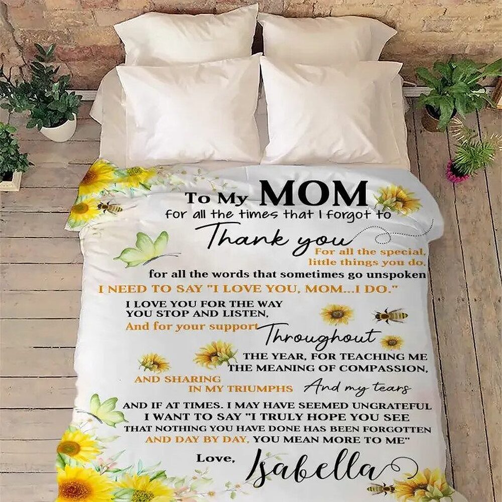 To My Mom Rose Throw Fleece Blanket Gift From Daughter Christmas Birthday Blanket - Ettee - Birthday