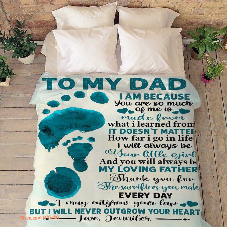 To My  Dad Quilt Blanket From Daughter
