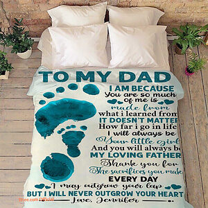 To My Dad Quilt Blanket From Daughter - Super King - Ettee