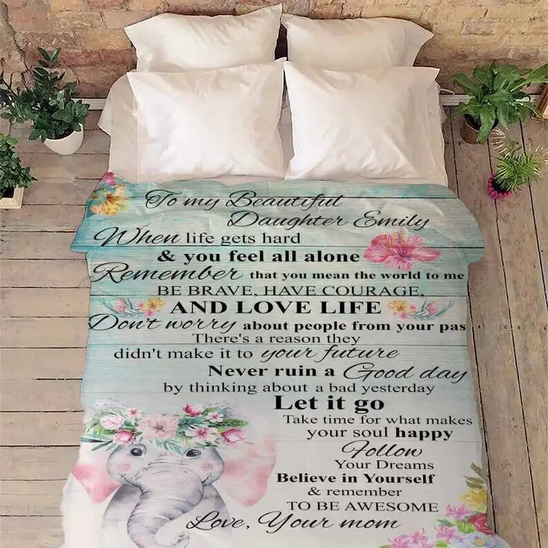 To My Beautiful Daughter Quilt Blanket For DaughterGranddaughter