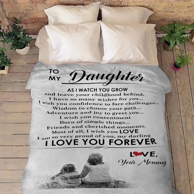To My Daughter Quilt Blanket For Daughter.Gift From Mom - Super King - Ettee