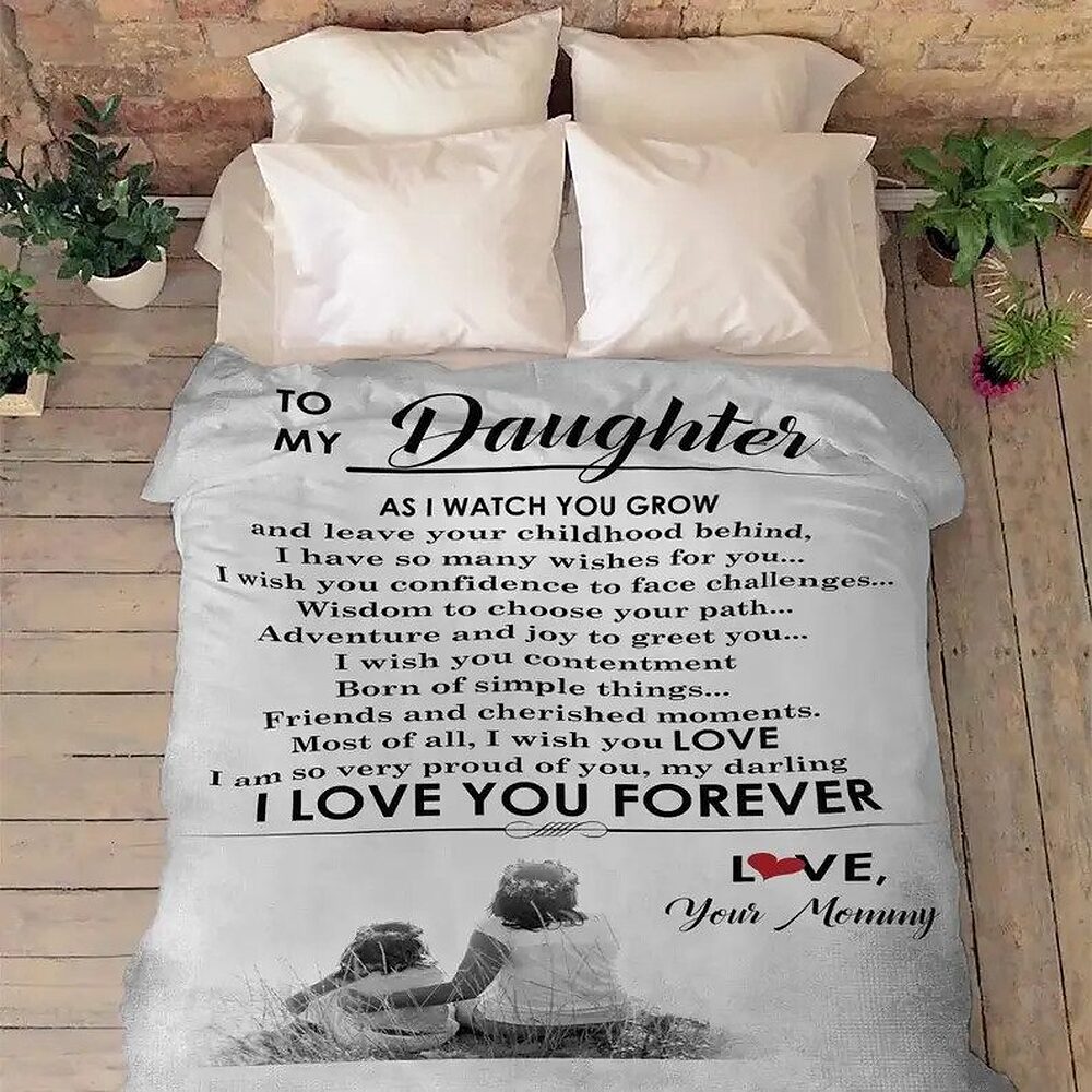 To My Mom Rose Throw Fleece Blanket Gift From Daughter Christmas Birthday Blanket - Ettee - Birthday